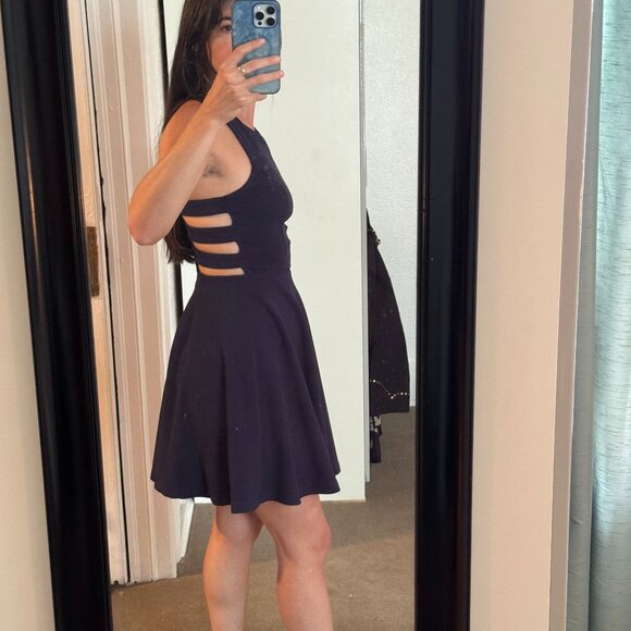 Lulus fit & flare mini dress in Navy - Picture 9 of 9